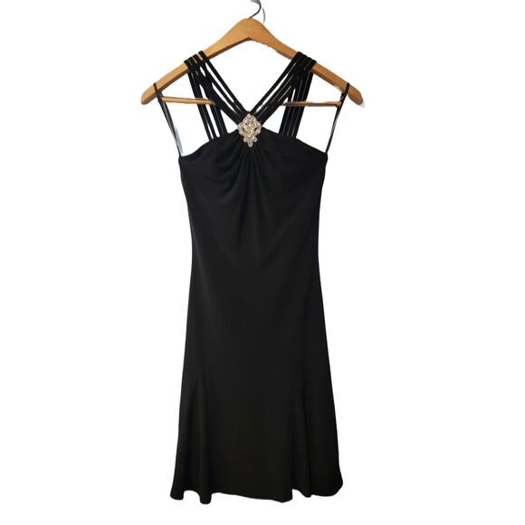 Jessica Mcclintock for Gunne Sax Black 90s Y2K Mini Dress Size 3/4 - Picture 1 of 8